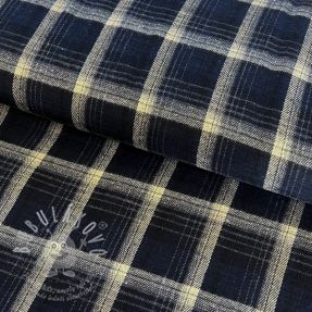Scottish Check YARN DYED BRUSHED navy