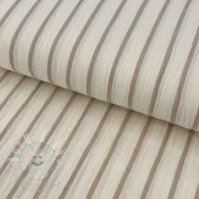 Dupla géz/muszlin YARN DYED Thin strip beige