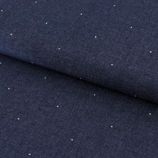Pamutvászon JEANS Studs dark blue