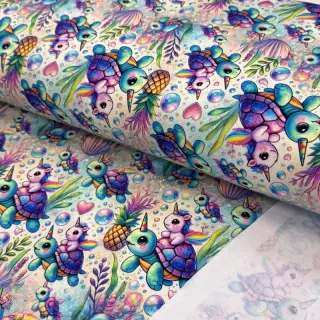 Szabadidő anyag Pretty unicorns design C digital print