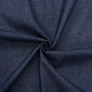 Pamutvászon JEANS FOIL Flowers
