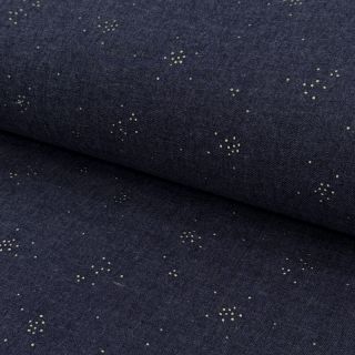 Pamutvászon JEANS Glitter small dots