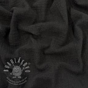 Pamutvászon SLUB WASHED black