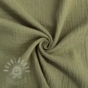 Dupla géz/muszlin moss green ORGANIC