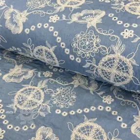 Pamutvászon JEANS Embroidery Buttercup