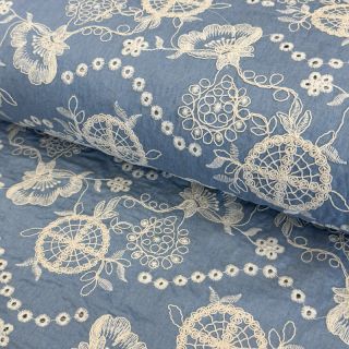 Pamutvászon JEANS Embroidery Buttercup