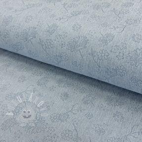 JEANS 9,5 OZ Embossed Flowers light blue