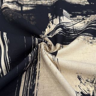 Viszkóz lenvászonnal Swirls design A