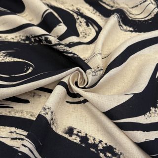 Viszkóz lenvászonnal Swirls design B