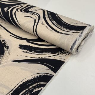 Viszkóz lenvászonnal Swirls design B