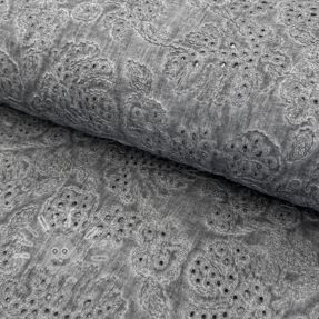 Pamutvászon VOILE EMBROIDERY Vintage dark grey