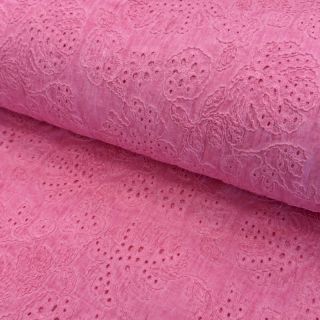 Pamutvászon VOILE EMBROIDERY Vintage fuchsia