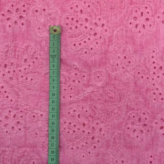Pamutvászon VOILE EMBROIDERY Vintage fuchsia