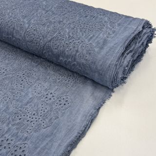 Pamutvászon VOILE EMBROIDERY Vintage jeans
