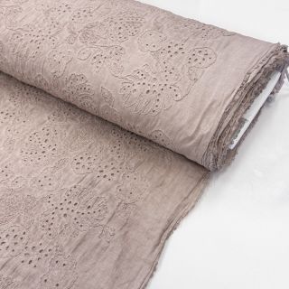 Pamutvászon VOILE EMBROIDERY Vintage old pink