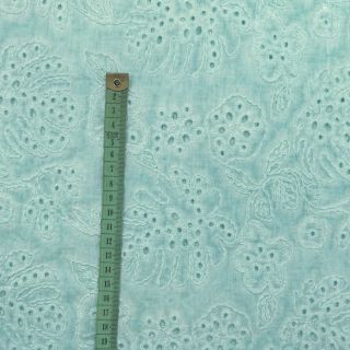 Pamutvászon VOILE EMBROIDERY Vintage aqua