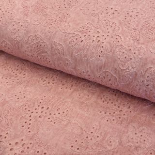 Pamutvászon VOILE EMBROIDERY Vintage rose