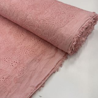 Pamutvászon VOILE EMBROIDERY Vintage rose