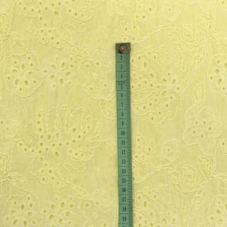 Pamutvászon VOILE EMBROIDERY Vintage yellow