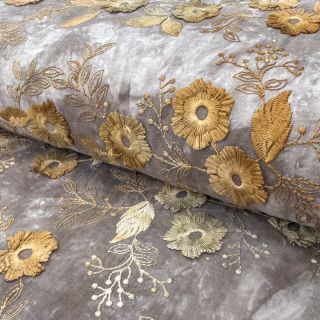 Pamutvászon TIE DYE EMBROIDERY Poppy design F