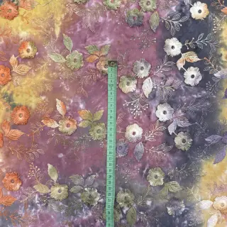 Pamutvászon TIE DYE EMBROIDERY Poppy design E