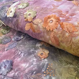 Pamutvászon TIE DYE EMBROIDERY Poppy design E