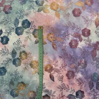 Pamutvászon TIE DYE EMBROIDERY Poppy design C
