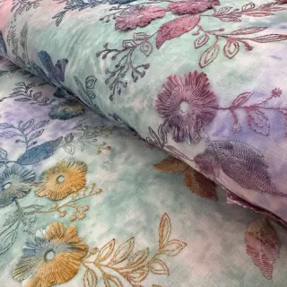 Pamutvászon TIE DYE EMBROIDERY Poppy design C