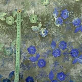 Pamutvászon TIE DYE EMBROIDERY Poppy design B