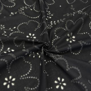 Pamutvászon VOILE Puffy black