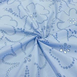 Pamutvászon VOILE Puffy blue