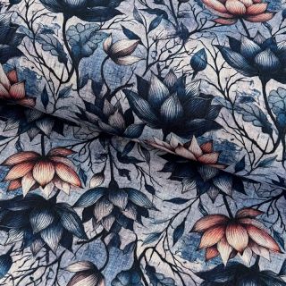 Dupla géz/muszlin Dreamy flowers design C digital print