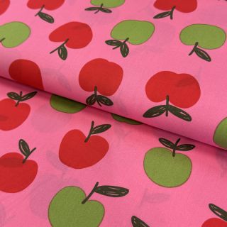 Pamutvászon Fruit apple pink digital print