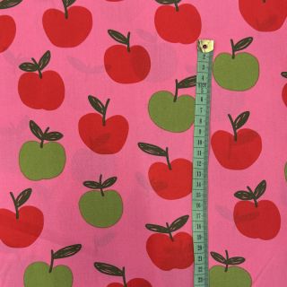 Pamutvászon Fruit apple pink digital print