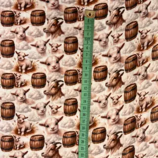 Dupla géz/muszlin Little farm animals design D digital print