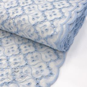 Pamutvászon EMBROIDERY Lilian blue