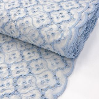 Pamutvászon EMBROIDERY Lilian blue