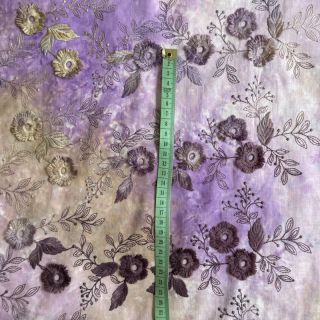 Pamutvászon TIE DYE EMBROIDERY Poppy design J