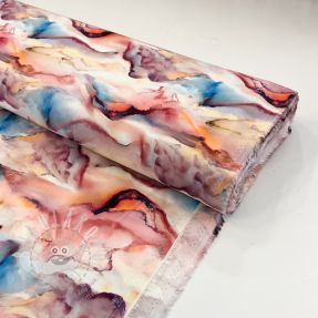 Viszkóz RAYON POPLIN Wavy design A digital print