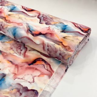 Viszkóz RAYON POPLIN Wavy design A digital print