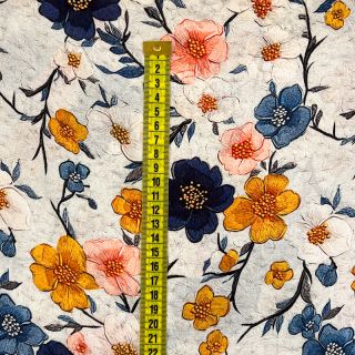Viszkóz RAYON POPLIN Flowy flowers design C digital print