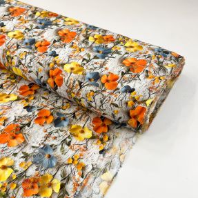 Viszkóz RAYON POPLIN Flowy flowers design B digital print