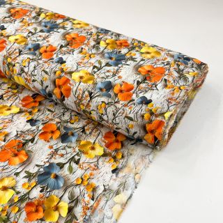 Viszkóz RAYON POPLIN Flowy flowers design B digital print