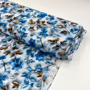 Viszkóz RAYON POPLIN Flowy flowers design E digital print