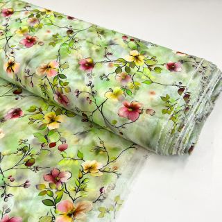 Viszkóz RAYON POPLIN Bright flowers design F digital print