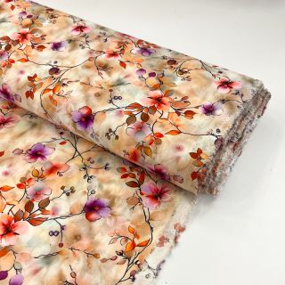 Viszkóz RAYON POPLIN Bright flowers design G digital print