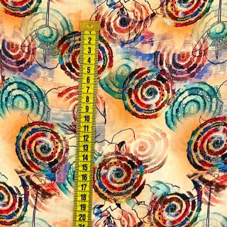 Viszkóz RAYON POPLIN Feathers design D digital print