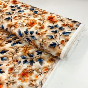 Viszkóz RAYON POPLIN Flowy flowers design F digital print