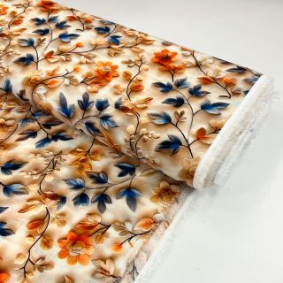Viszkóz RAYON POPLIN Flowy flowers design F digital print
