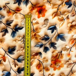 Viszkóz RAYON POPLIN Flowy flowers design F digital print